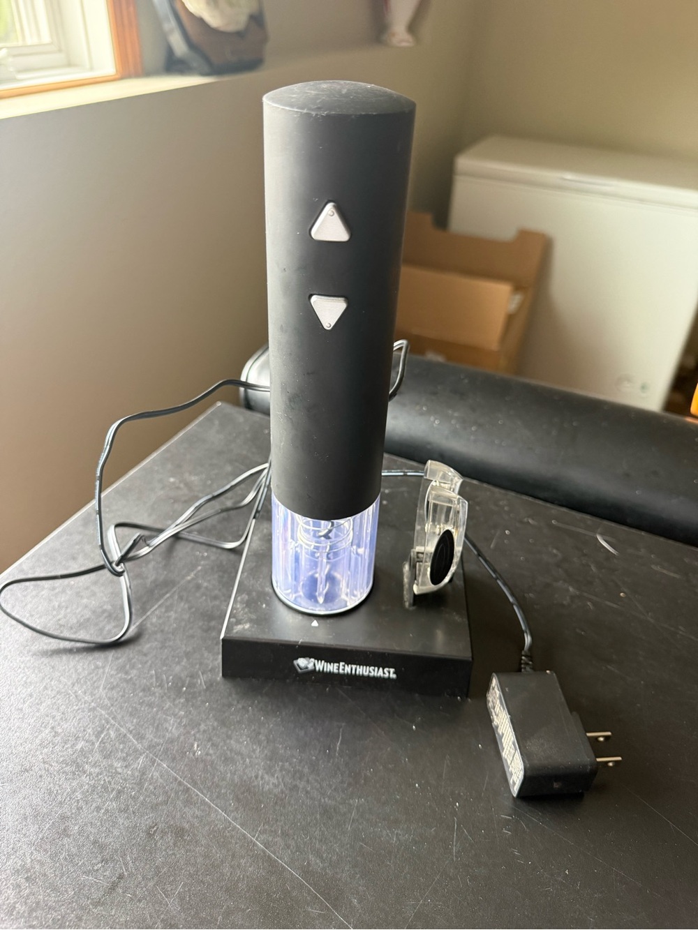 Wine Enthusiast Electric Wine Opener - Black with Clear Accent